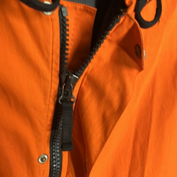 Polo Ralph Lauren Orange Hooded Zip Vintage Snap Front Cotton Coat - Picture 5 of 12